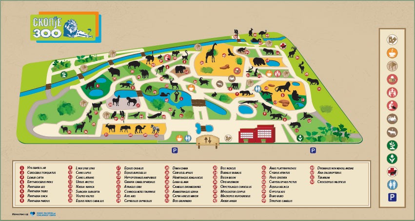 Skopje zoo map