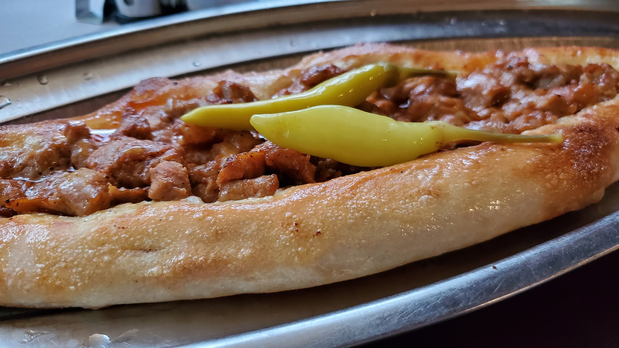 Traditional Shtip pastrmajlija served in a local restaurant in North Macedonia