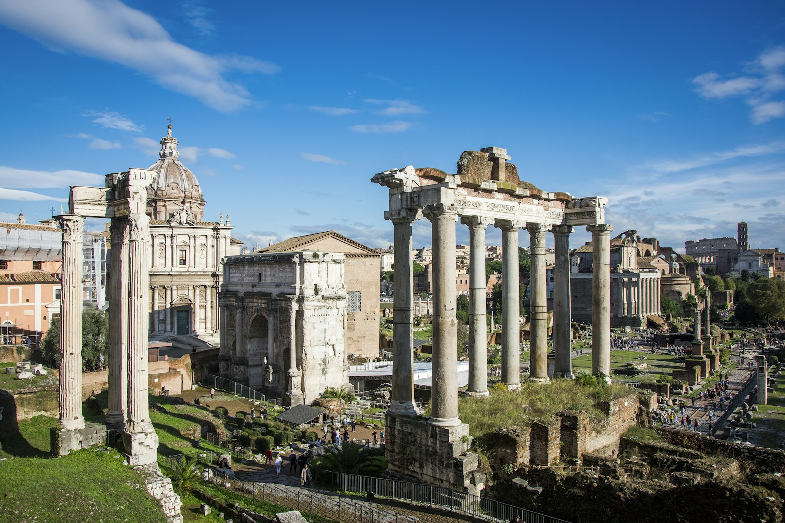 Ancient Roman columns and ruins