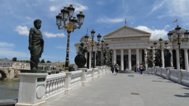 Eye Bridge over the Vardar in central Skopje