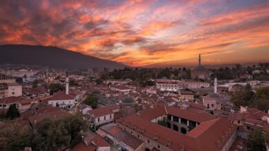 Rooftop bars in Skopje with a sunset view over the city