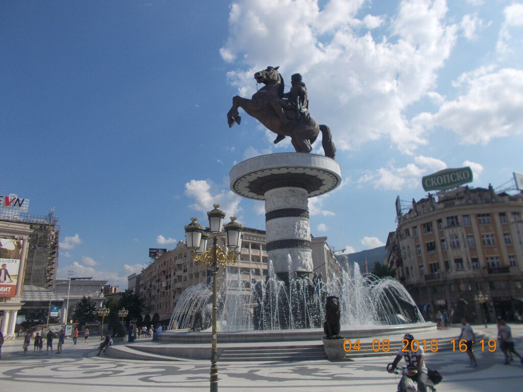 Warrior on a Horse statue on Macedonia Square, Skopje
